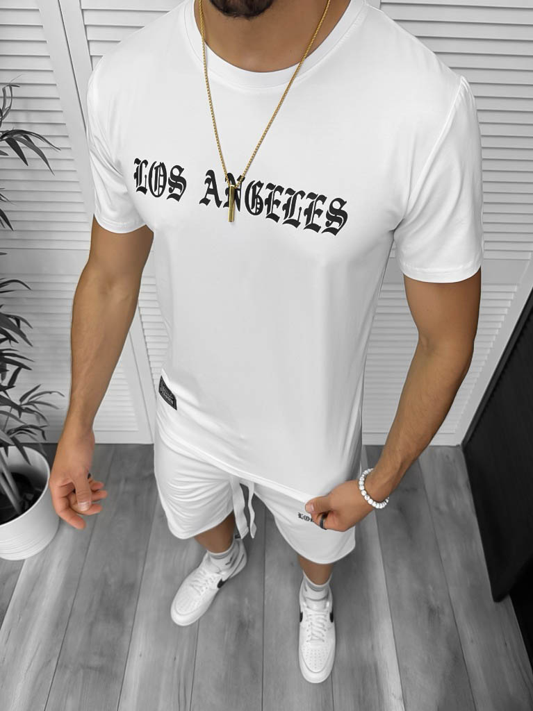 Compleu Vara Alb | Tricou si Pantaloni Lejeri