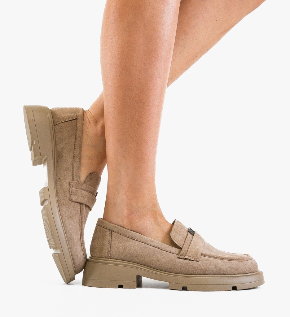 Pantofi Casual Dama Calform Bej Confortabili - imagine 2