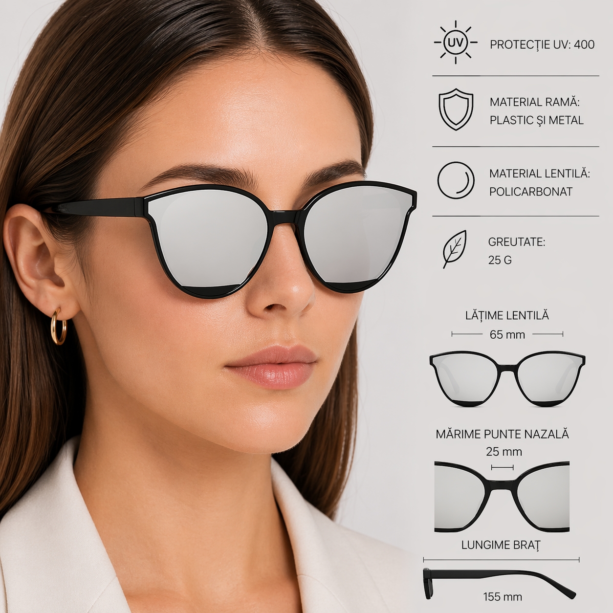 Ochelari de Soare Femei Picadili SG171 Gri | UV400 - imagine 4