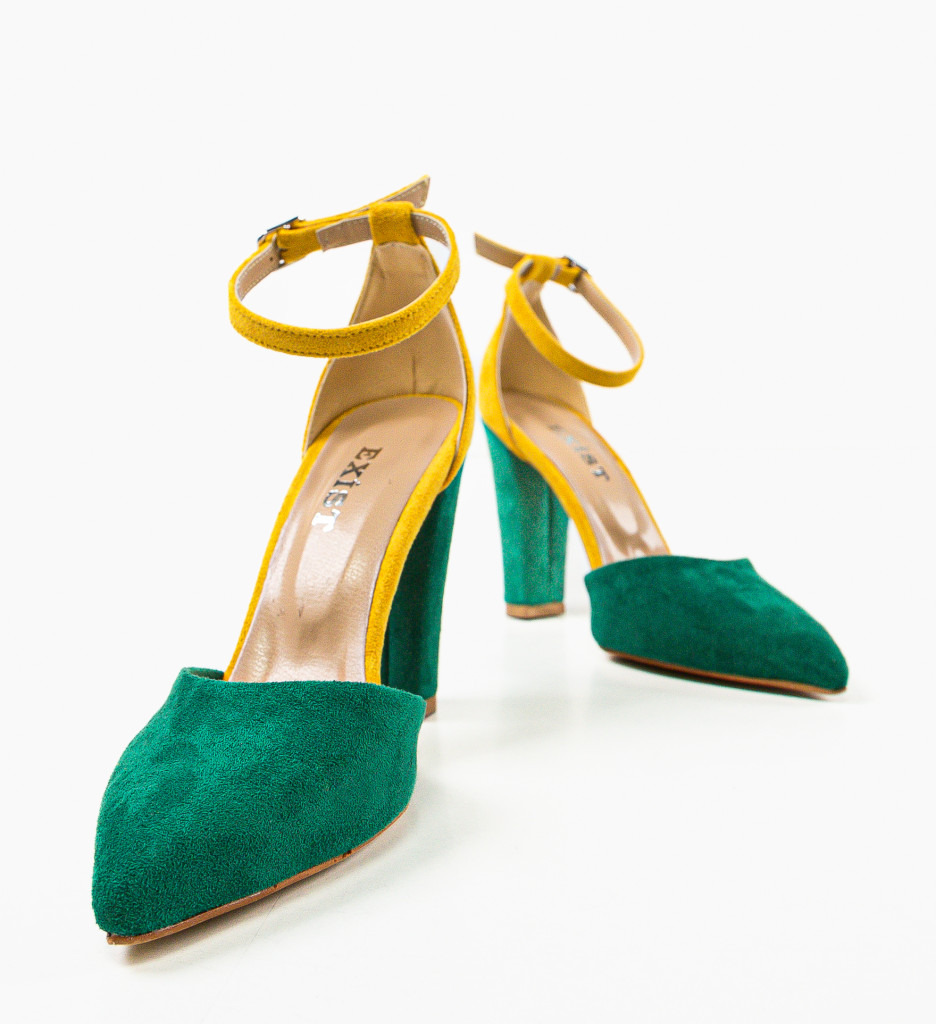 Pantofi dama Gizmo Verzi cu toc elegant - imagine 7