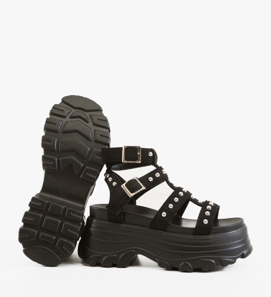 Sandale Tagry Negre Elegante cu Toc - imagine 2