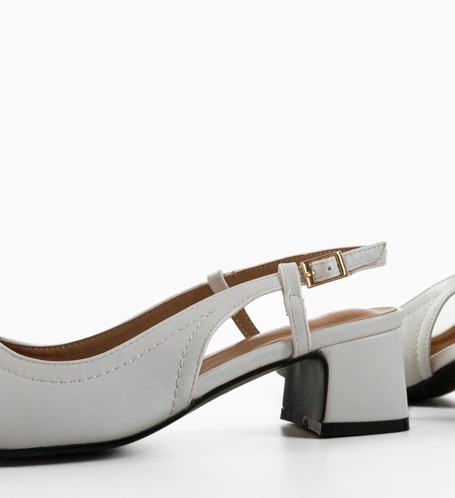 Pantofi Eilee Albi cu Toc Eleganți - imagine 9