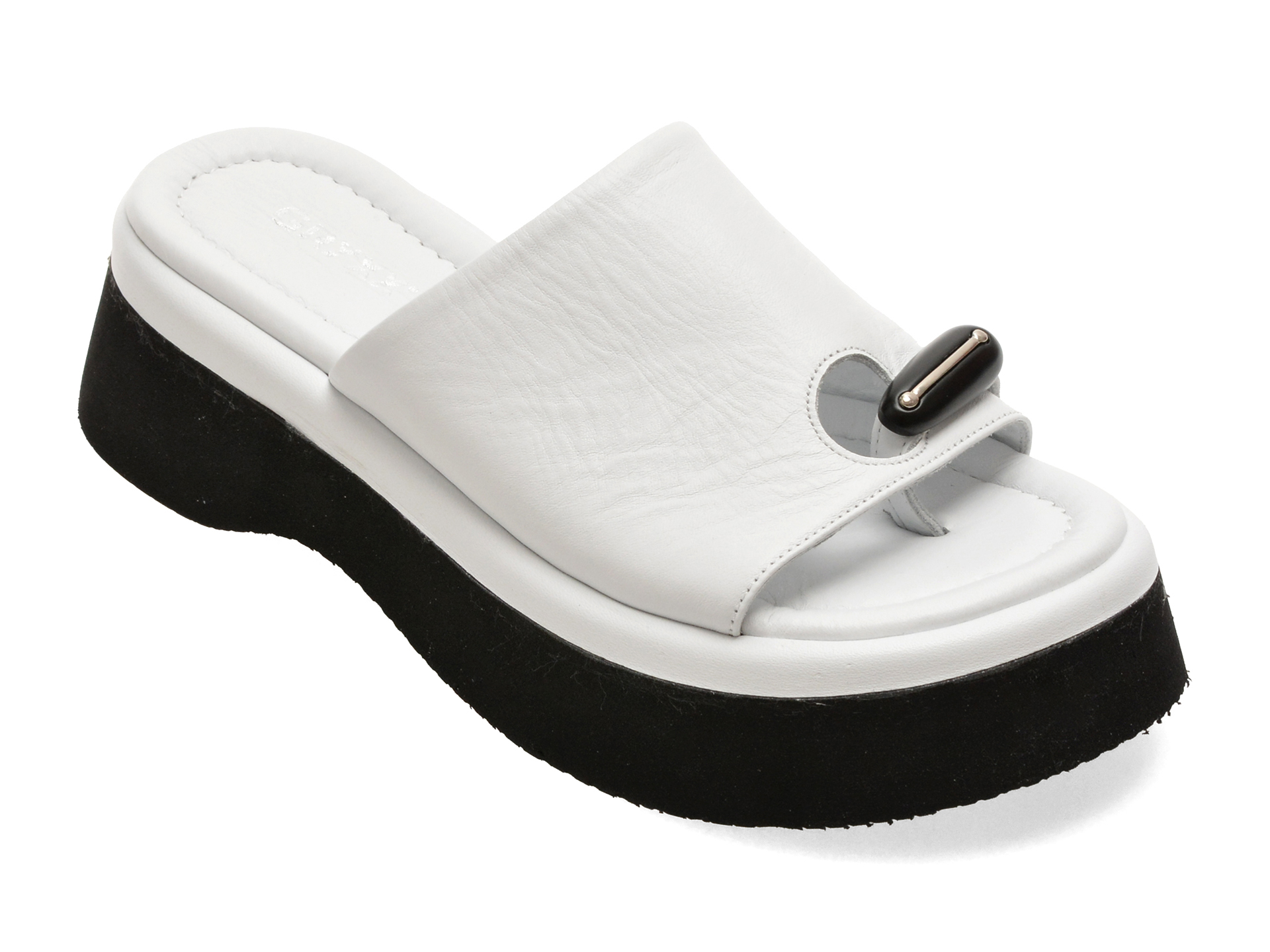Papuci GRYXX albi din piele naturală - Confort și Stil
