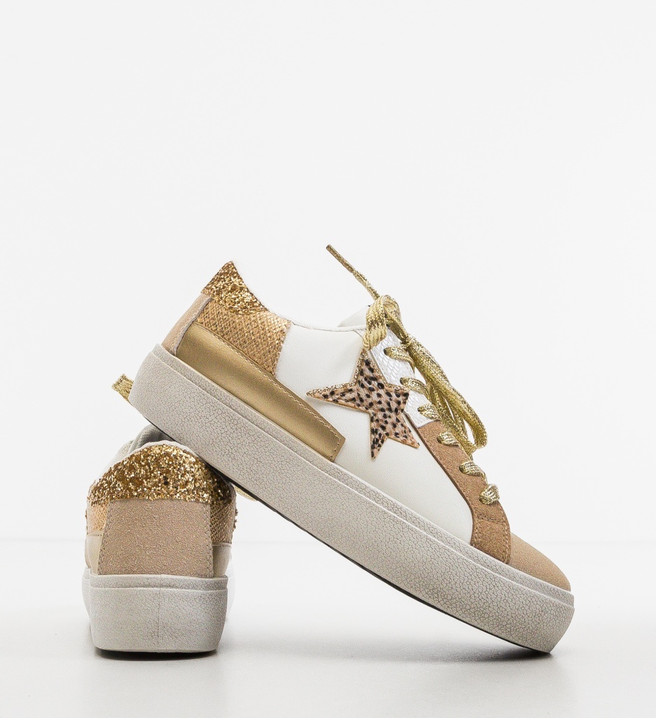 Sneakers Dama Gaba Bej | Confort și Stil Sport - imagine 2