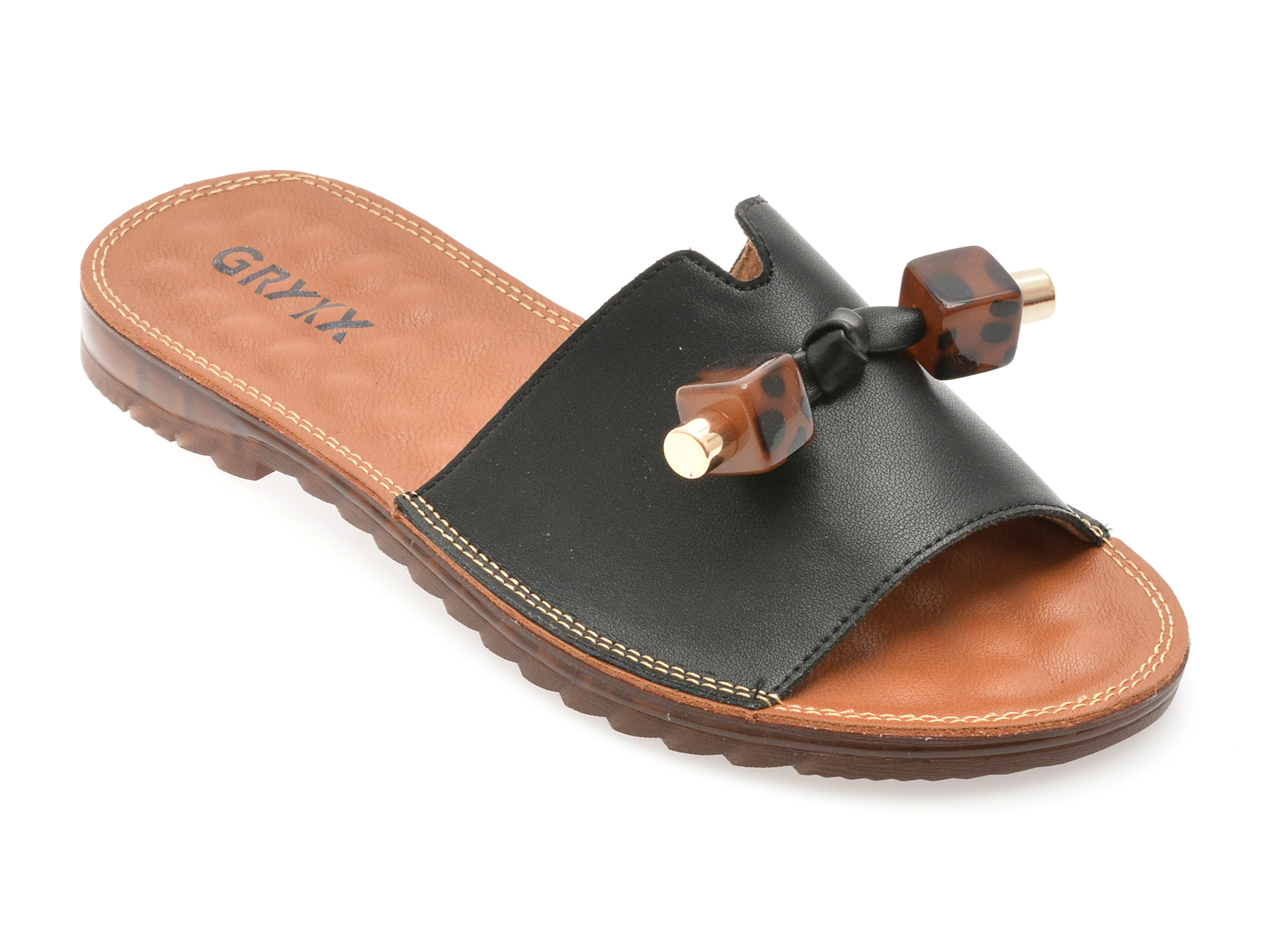 Papuci GRYXX Negri Piele Naturală | Eleganță