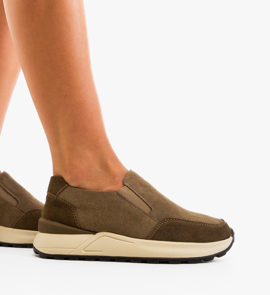 Pantofi Casual Dama Derina Khaki - Confort & Stil - imagine 4