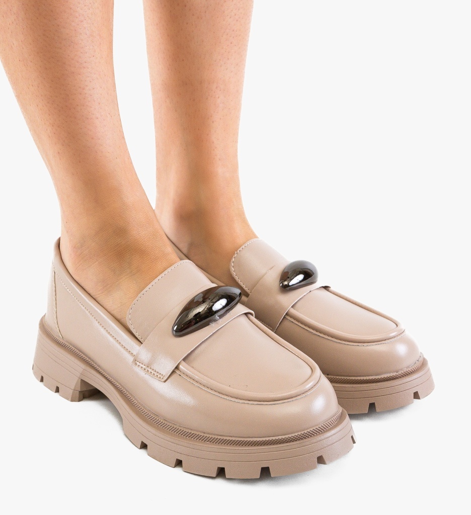 Pantofi Casual Dama Bej | Confort & Eleganță - imagine 2