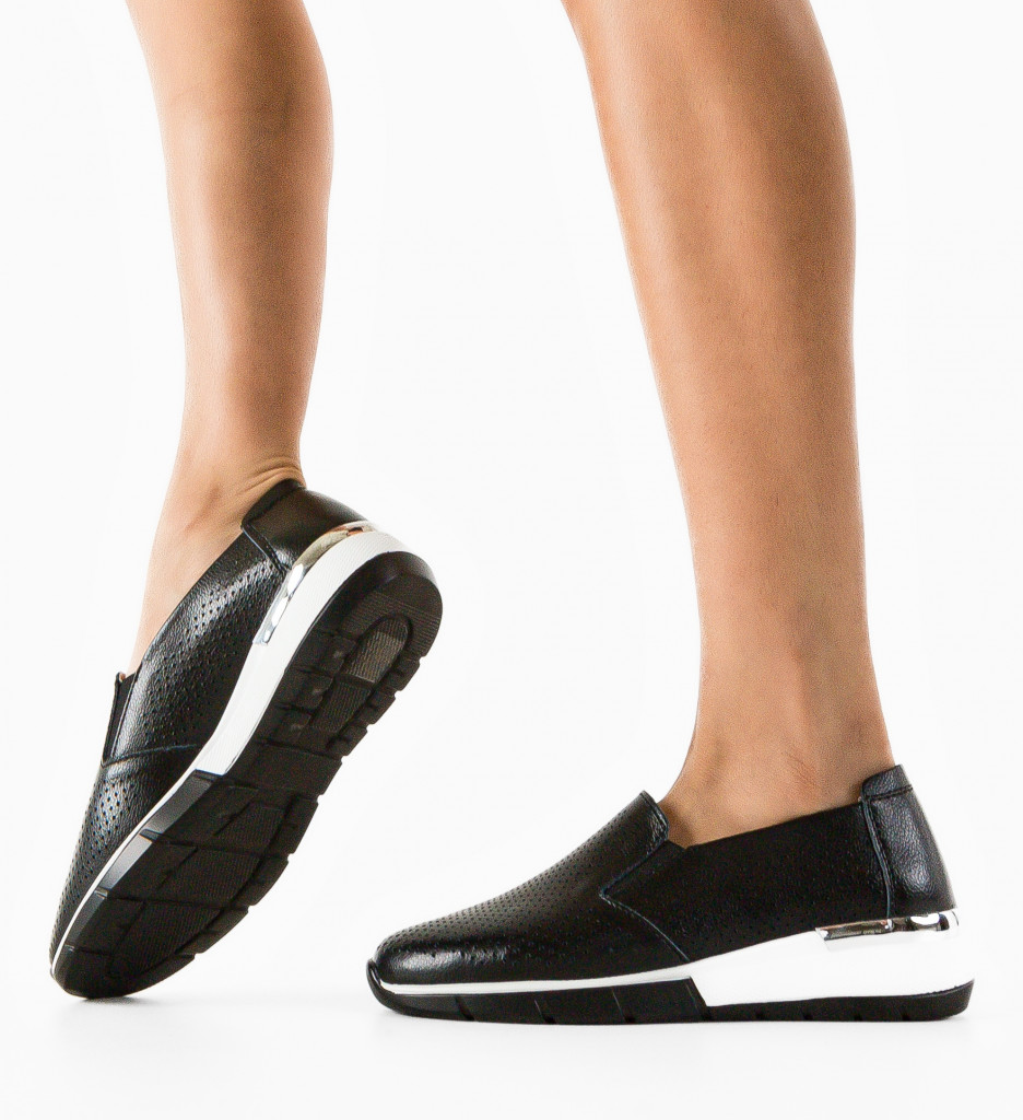 Pantofi Casual Pufine Negri - Confort Maxim - imagine 9