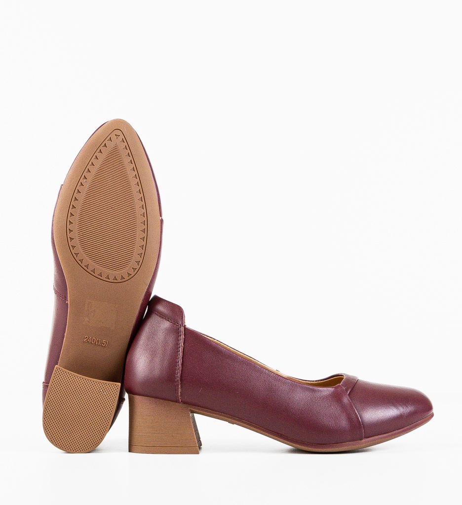 Pantofi Toc Grena Eleganți Dama - imagine 8