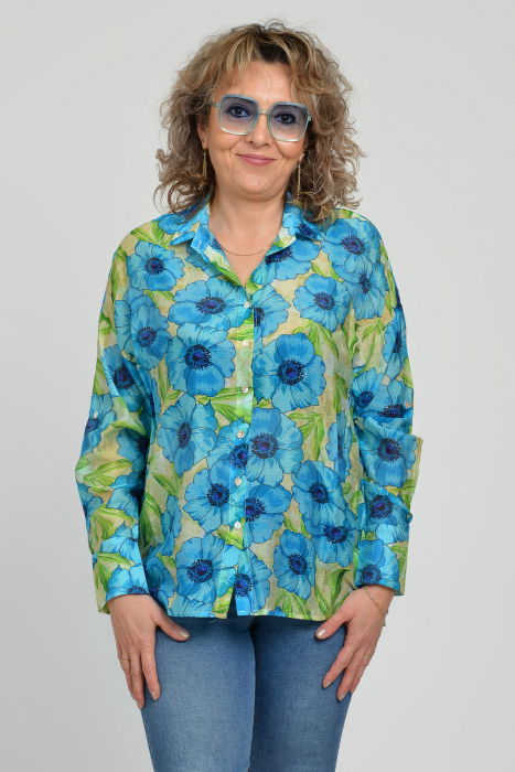 Cămăși Vaporoase Lara cu Imprimeu Floral Oversize