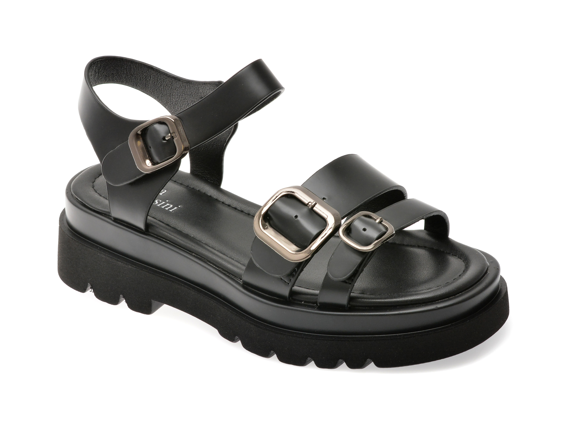 Sandale Flavia Passini Negre Piele Naturală