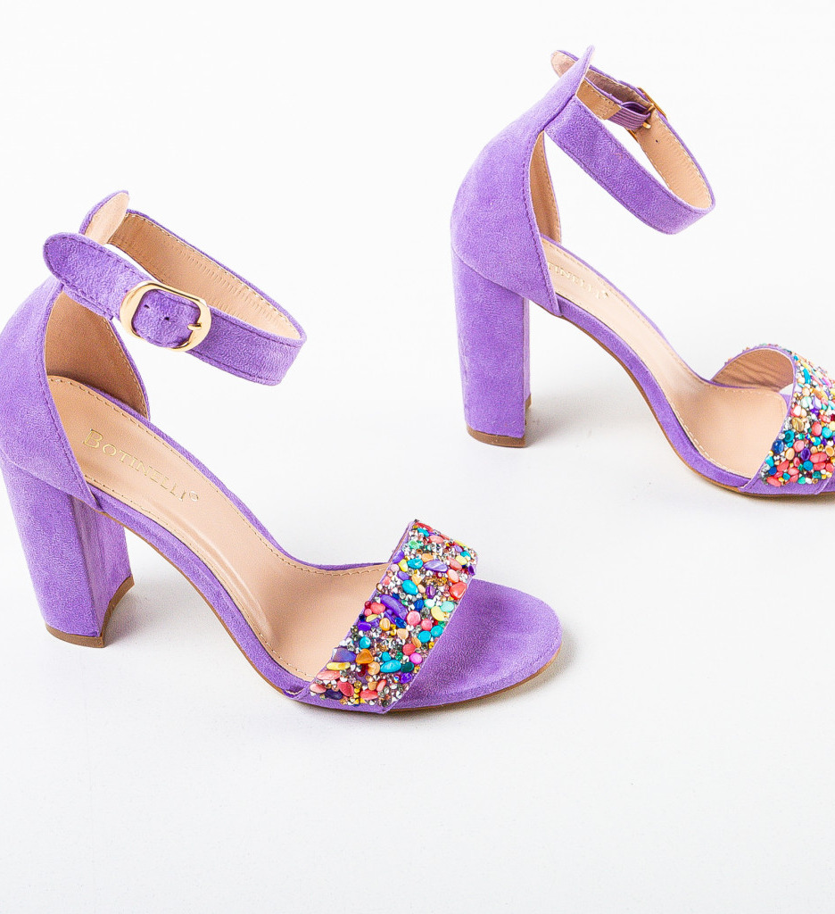 Sandale Marink Mov Elegante cu Toc - imagine 6