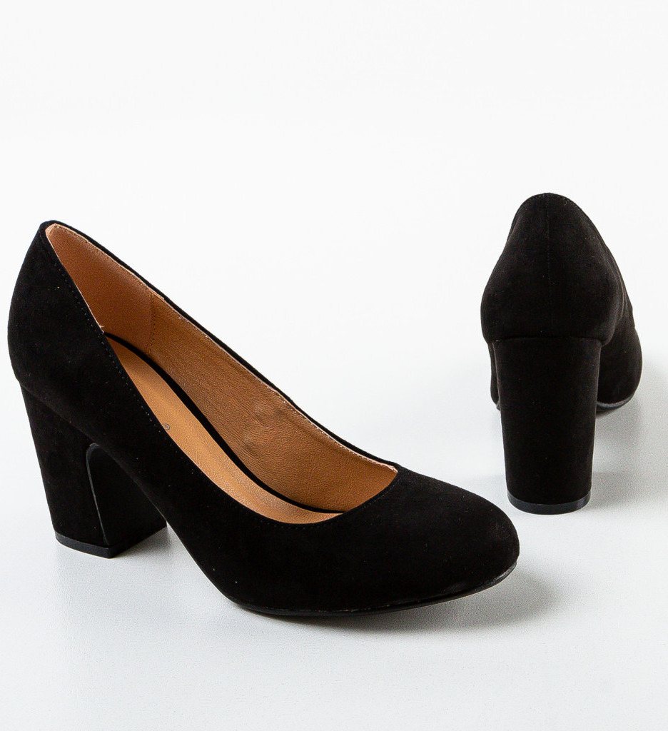 Pantofi Lenno Negri cu Toc Elegant