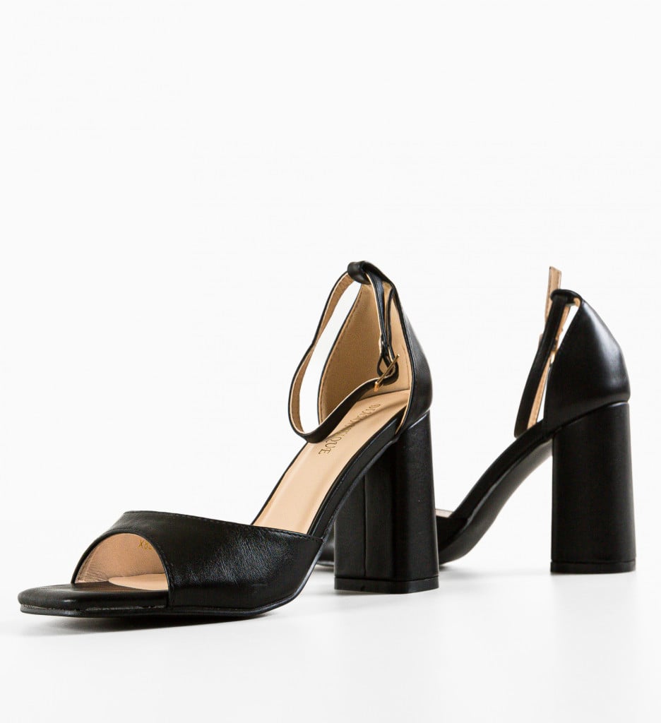 Sandale cu toc Santo Negre | Eleganță și Stil - imagine 8