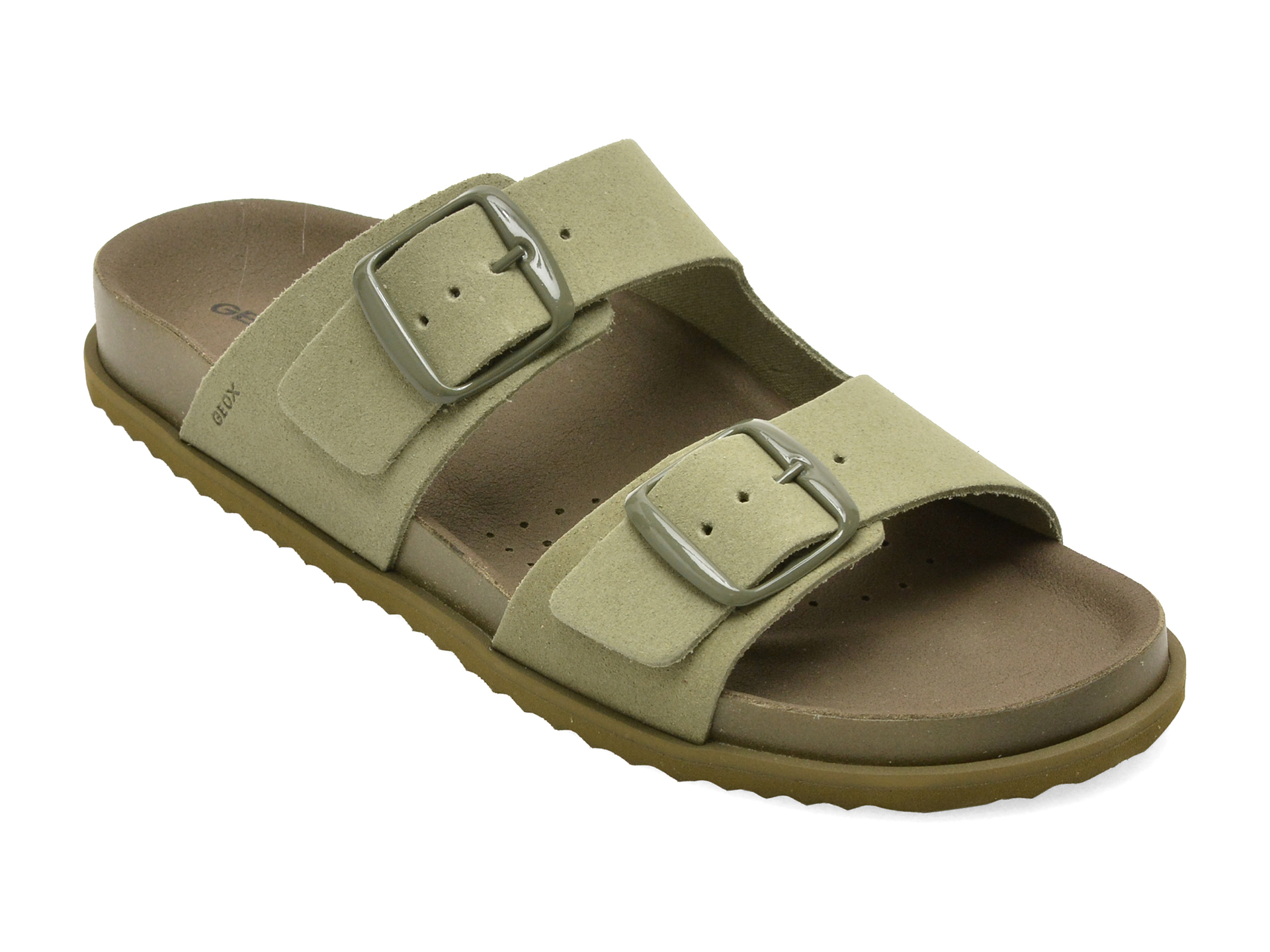 Papuci Geox D558RA Verde Piele Întoarsă