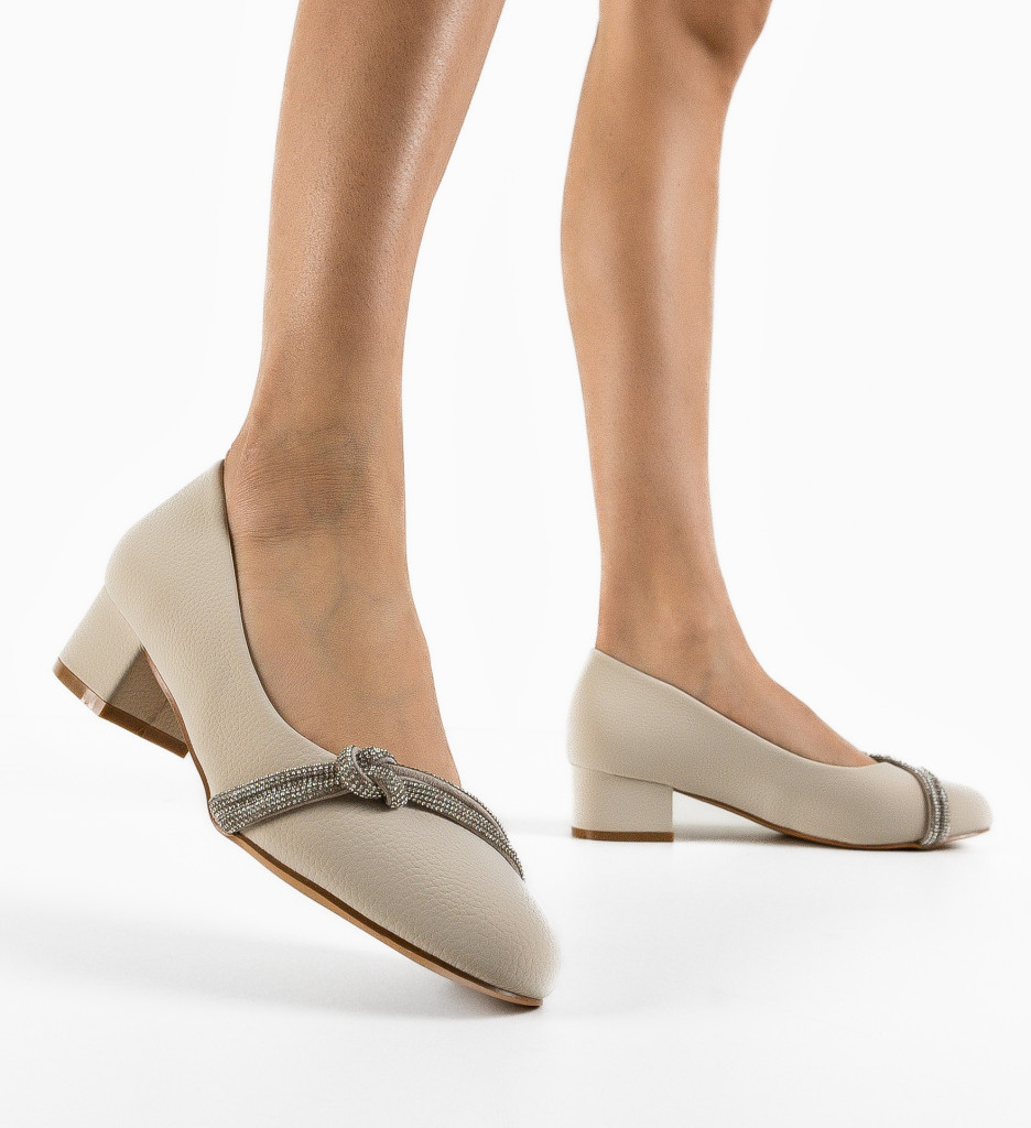 Pantofi Turen Bej cu toc - Eleganță maximă - imagine 2