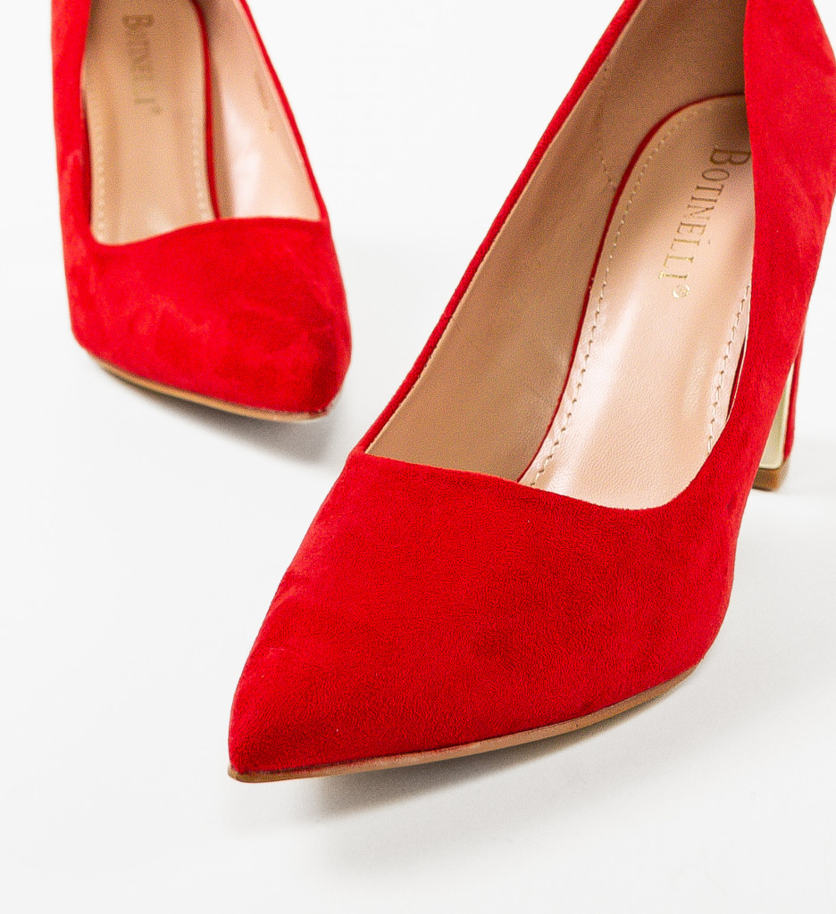 Pantofi Ayers Rosii cu Toc Eleganți - imagine 4