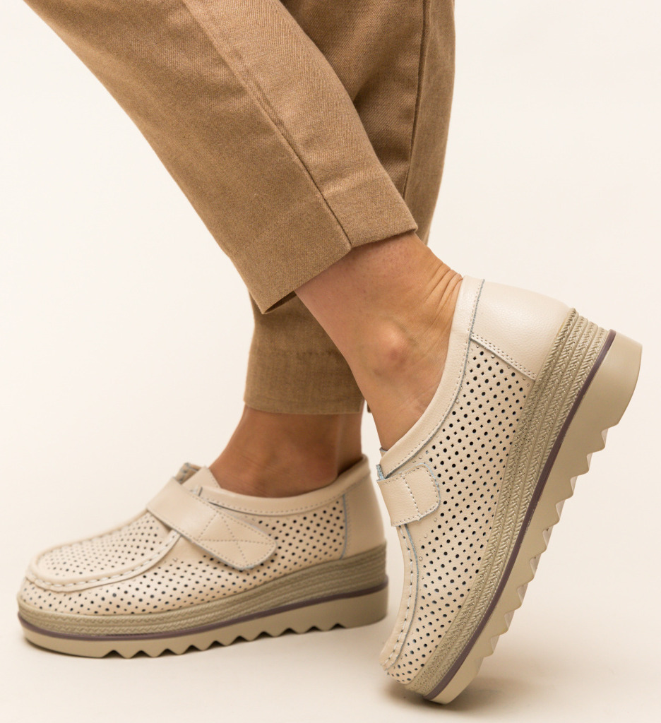 Pantofi Casual Histria Bej - Confort și Stil - imagine 4