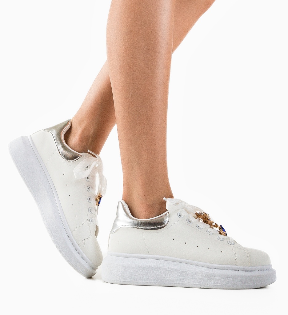 Sneakers Devin Argintii Dama - Stil si Confort - imagine 2