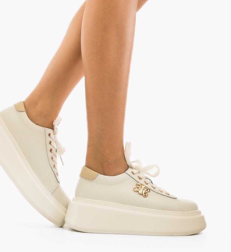 Sneakers Dama Nobless Albi - Confort și Stil