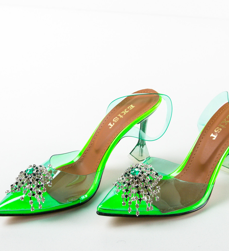 Pantofi Dama Verzi cu Toc - Eleganță Urbană - imagine 5