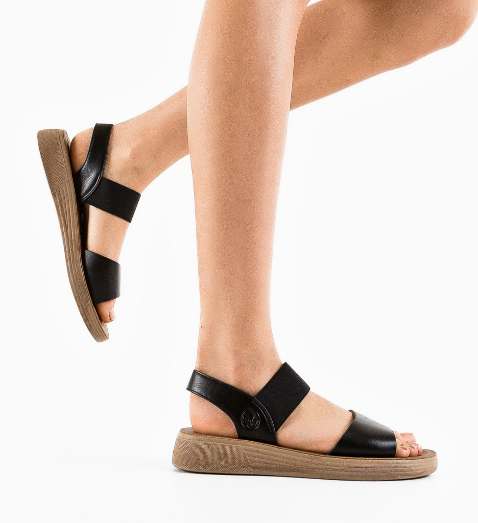 Sandale Crescen Negre - Eleganță și Confort - imagine 2