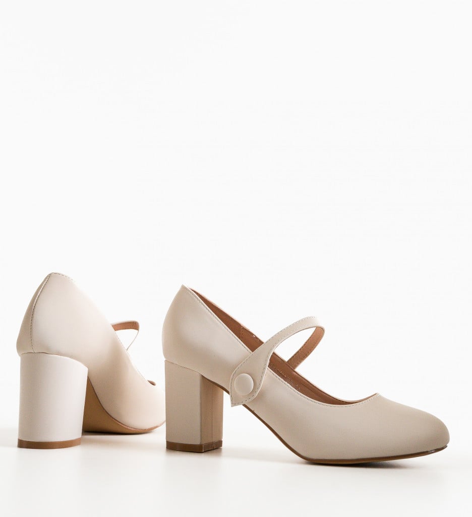 Pantofi cu Toc Rossella Bej | Eleganță Versatilă - imagine 8