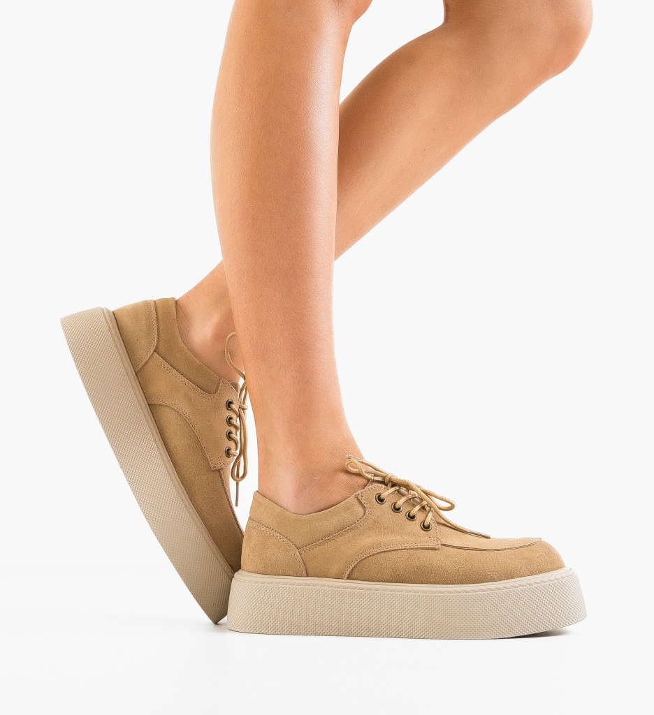 Sneakers Dama Sweep Bej | Confort și Stil