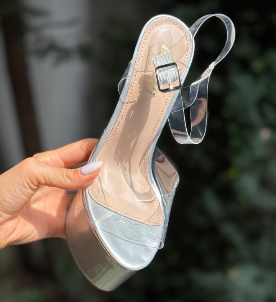 Sandale cu Toc Kimiko Argintii - Eleganță Asigurată - imagine 2