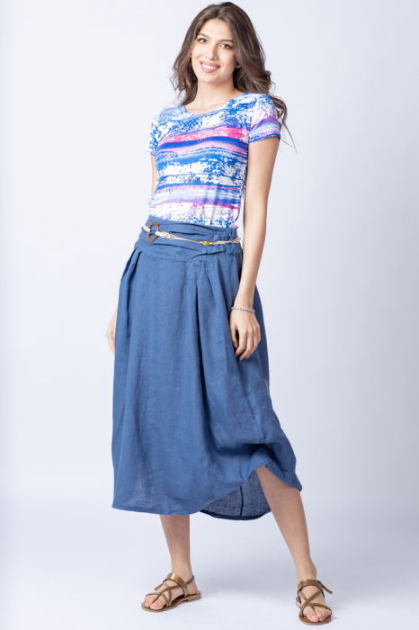 Fusta In Albastru Shopika | Design Versatil