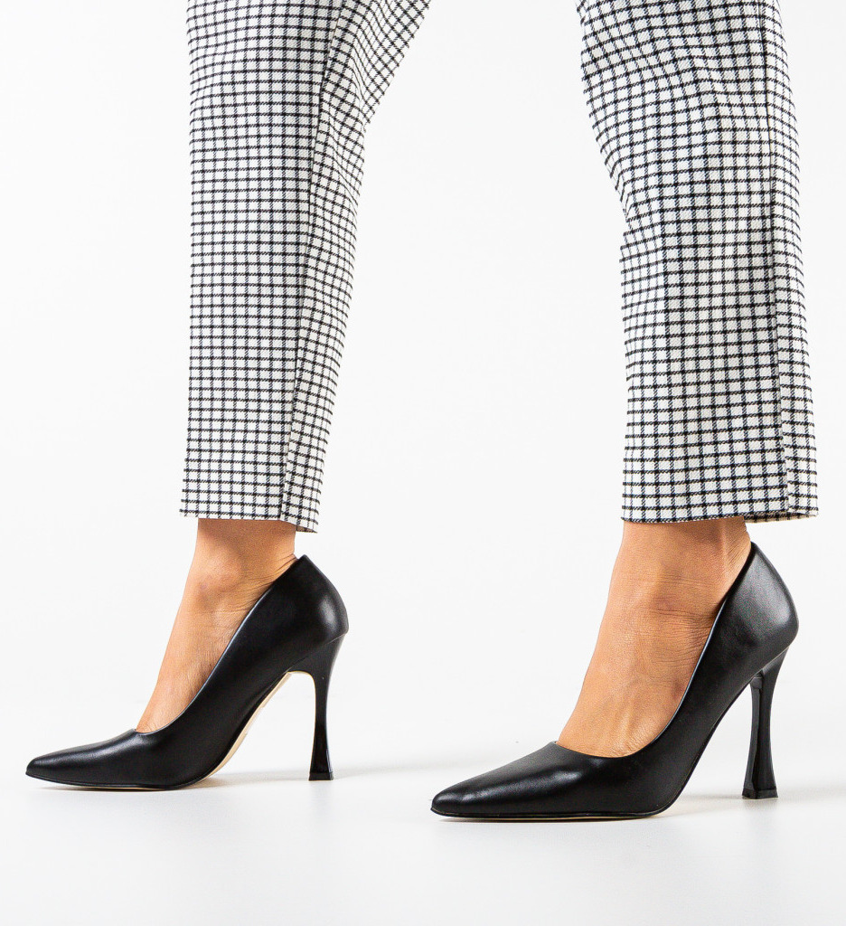 Pantofi cu Toc Pakun Negri – Eleganță Asigurată - imagine 2