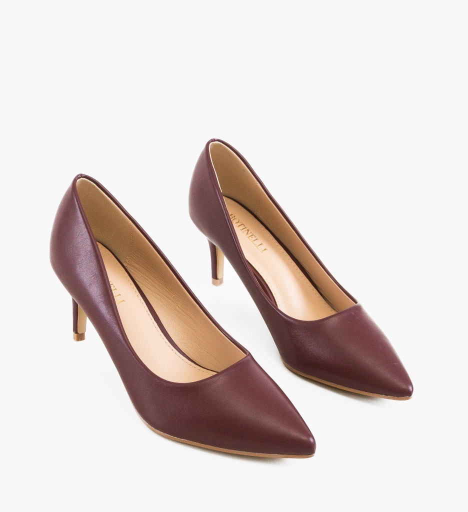 Pantofi Dama Cheloo Grena cu Toc Eleganți - imagine 4