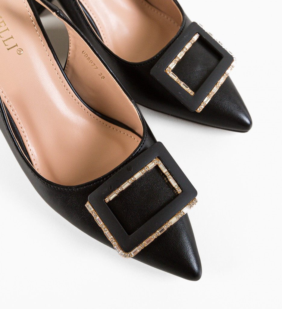 Pantofi Gentalya Negri Eleganți cu Toc - imagine 8