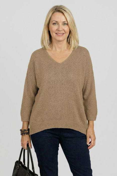 Pulover Pufos Camel Shopika | Confort și Eleganță