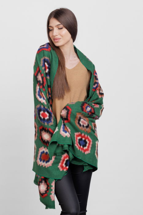 Esarfa Casmir Floral Verde Shopika - Eleganță & Stil