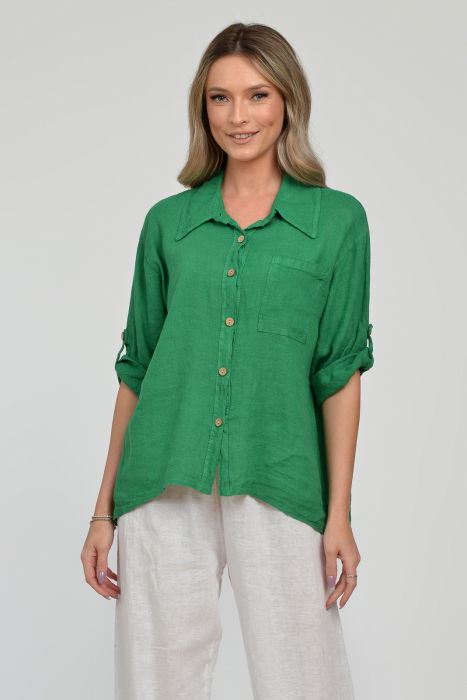 Camasa In Verde Shopika | Stil Natural