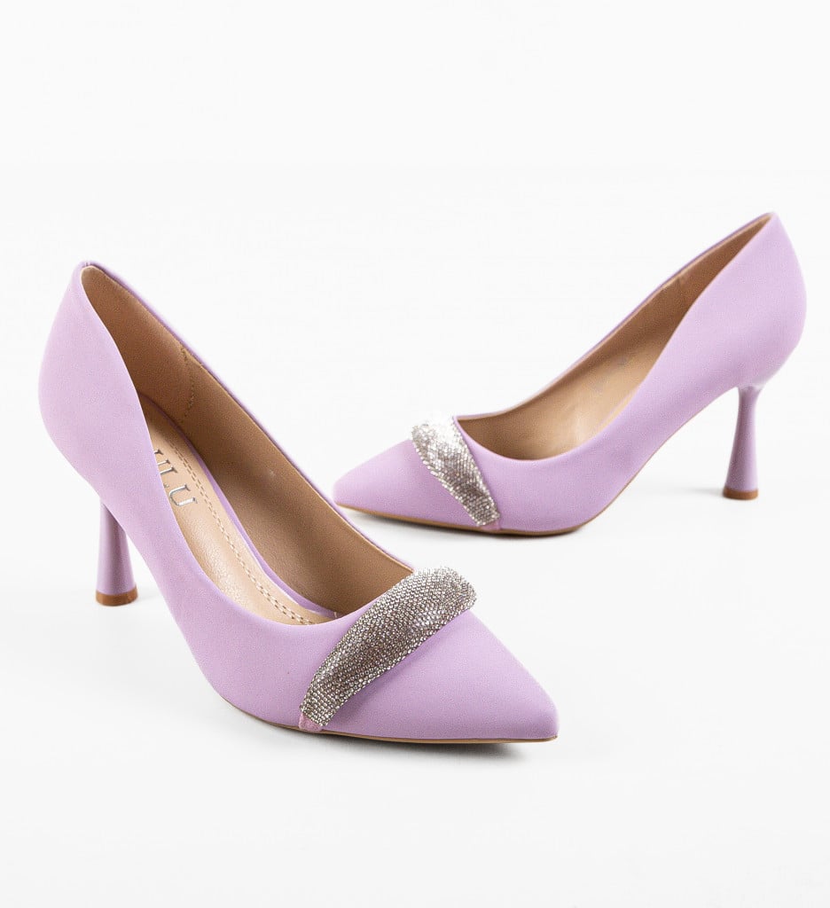 Pantofi dama Kadar Mov eleganți cu toc - imagine 11