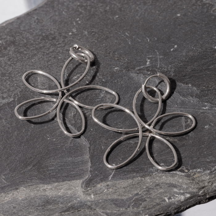 Cercei Floare Ines J. Roma - Argintiu - imagine 1