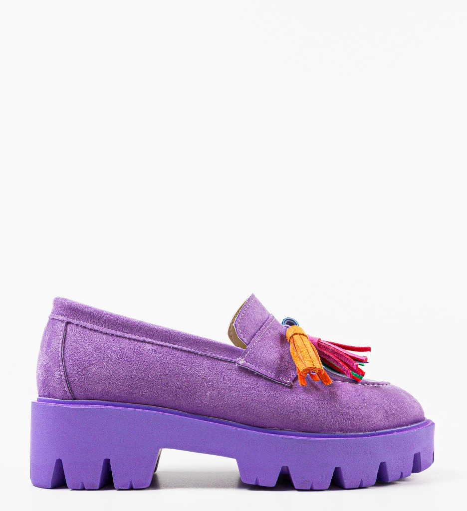 Pantofi Casual Dama Mov Kuciure - Stil Confort - imagine 5