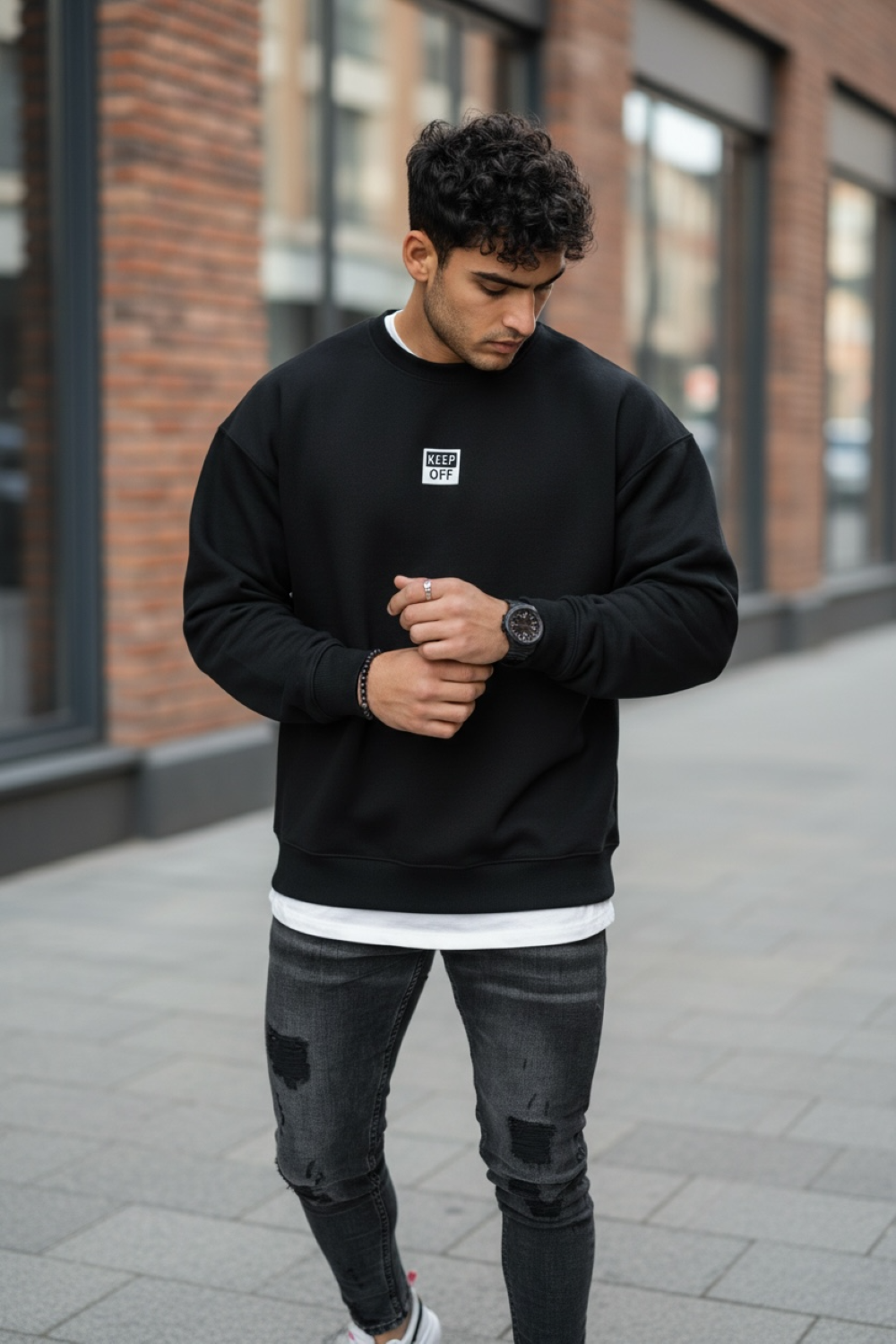 Bluză Barbati Neagră Slim Fit Elegantă