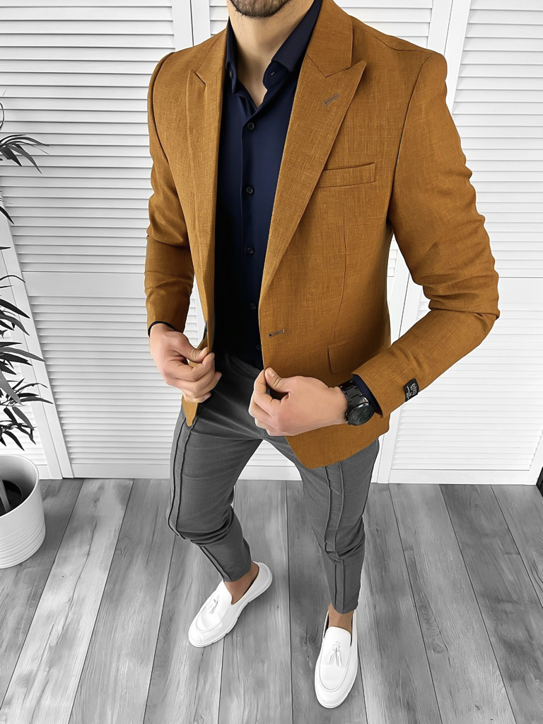 Sacou Barbati Slim Fit Maro - Elegant Versatil