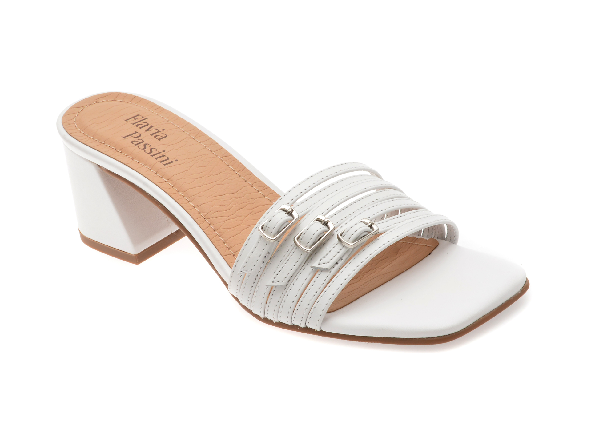 Papuci Flavia Passini Albi - Confort Premium