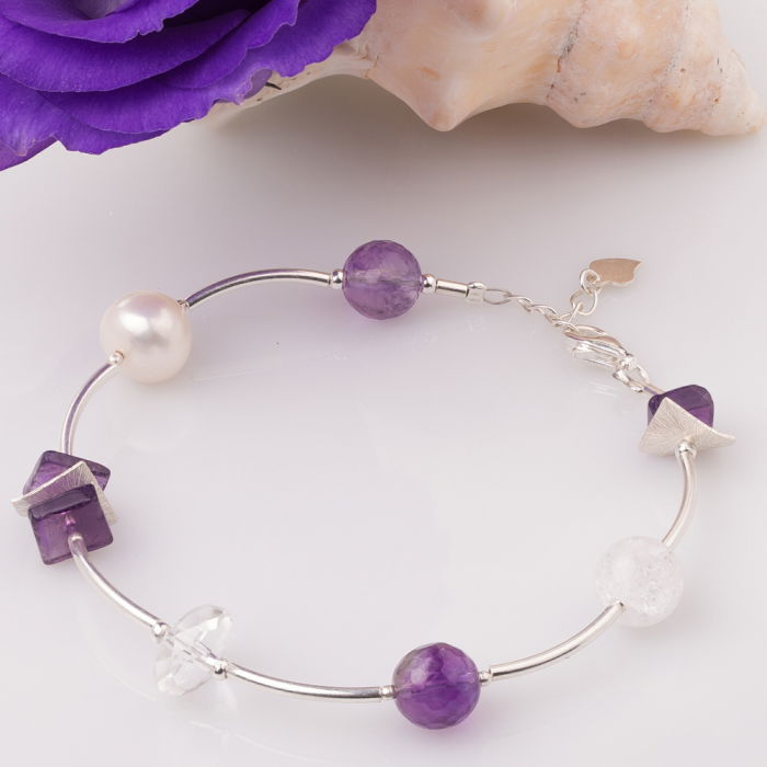 Brățară Amethyst Argint Maia Colt | Eleganță Naturală - imagine 1