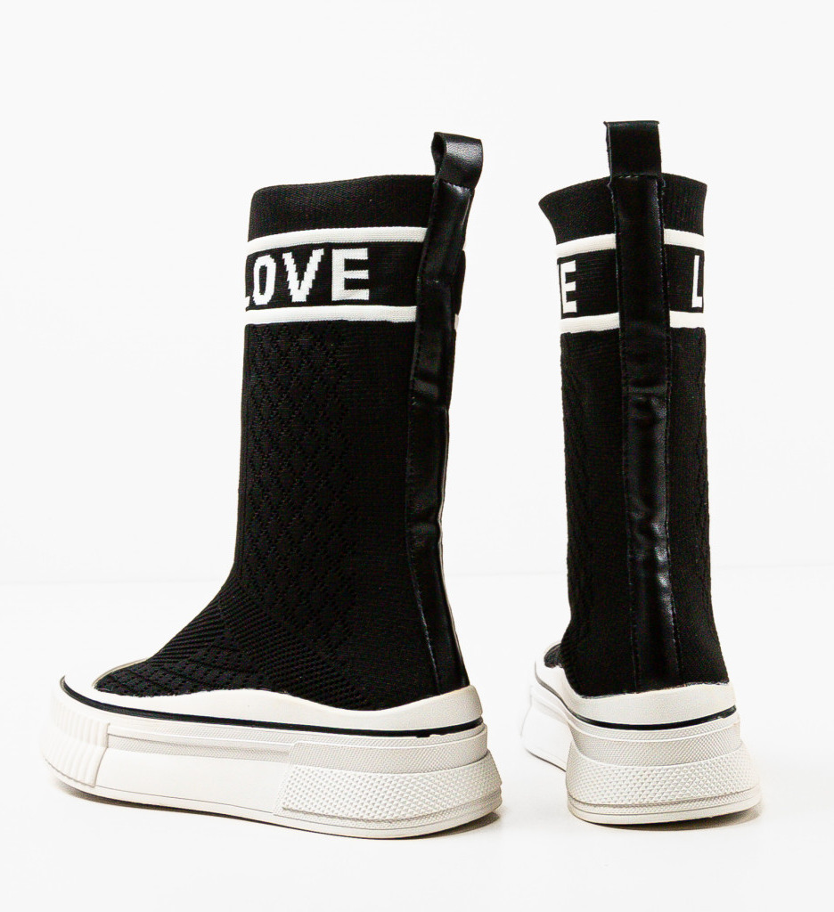 Sneakers Lovee Negri | Stil Urban Confortabil - imagine 6