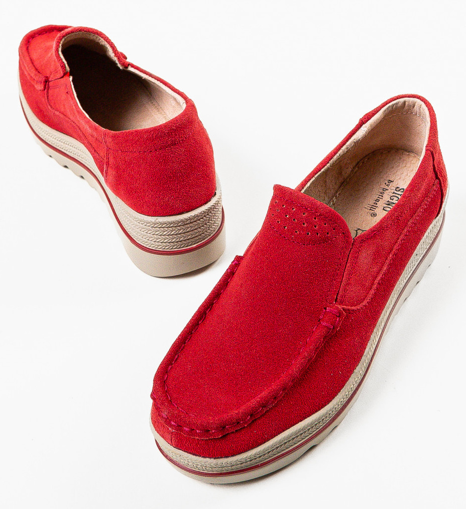 Pantofi Casual Smirno Roșii - Confort Zi Cu Zi - imagine 3