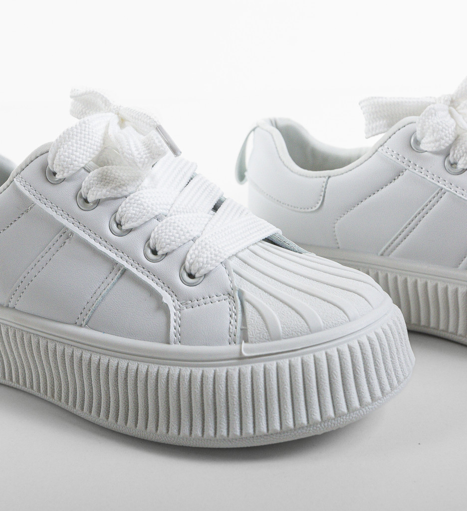 Sneakers Dama Kiona Albi 2 - Confort și Stil - imagine 6