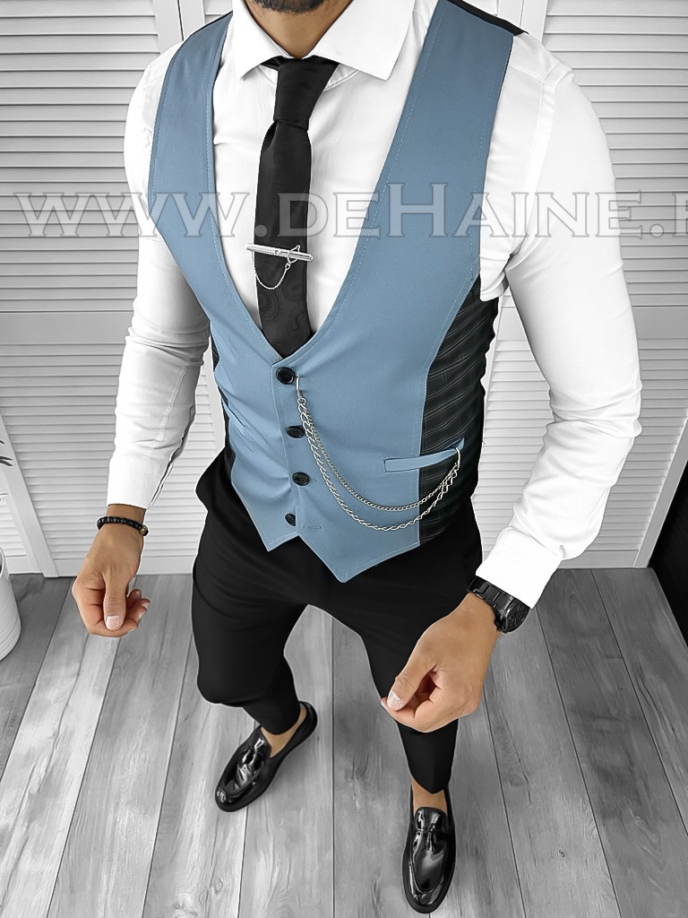 Vesta Barbati Blue Slim Fit Eleganta