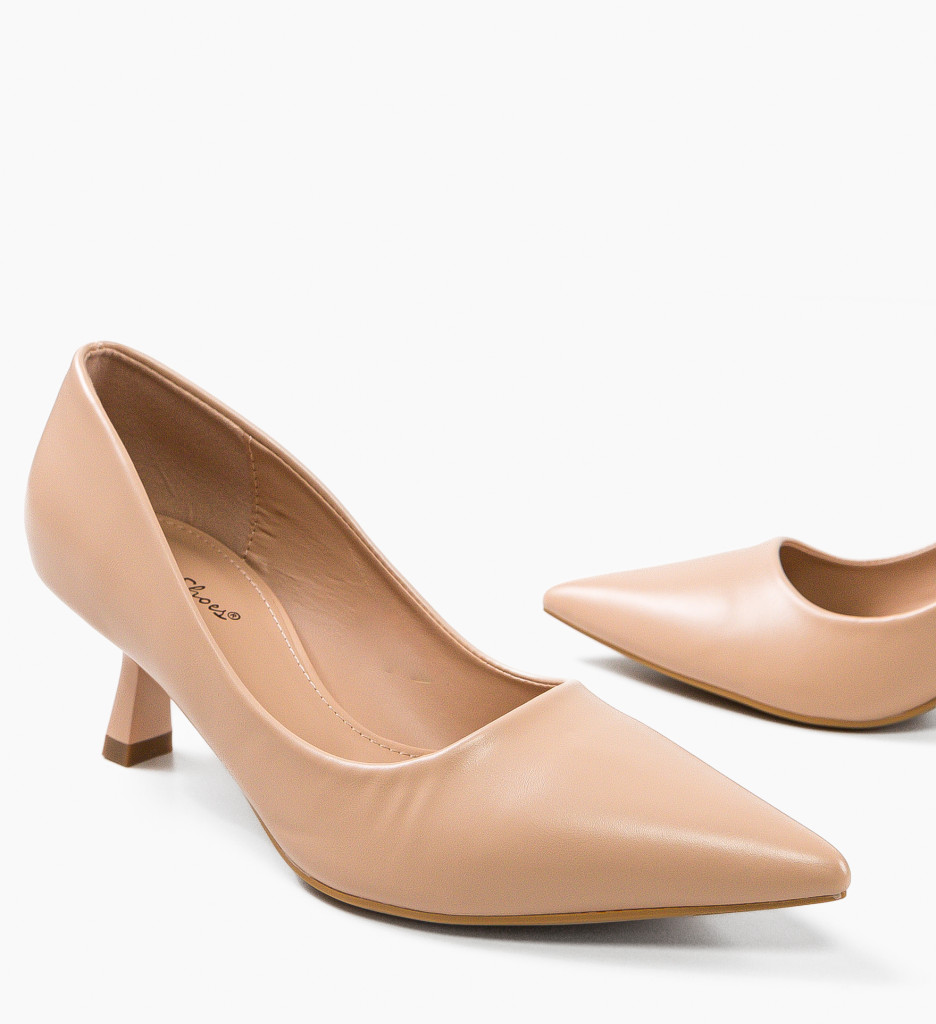 Pantofi Dama Reid Bej | Toc Comod Eleganți - imagine 6