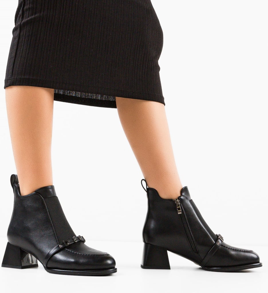 Botine Dama Myouy Negre - Eleganță și Confort - imagine 2