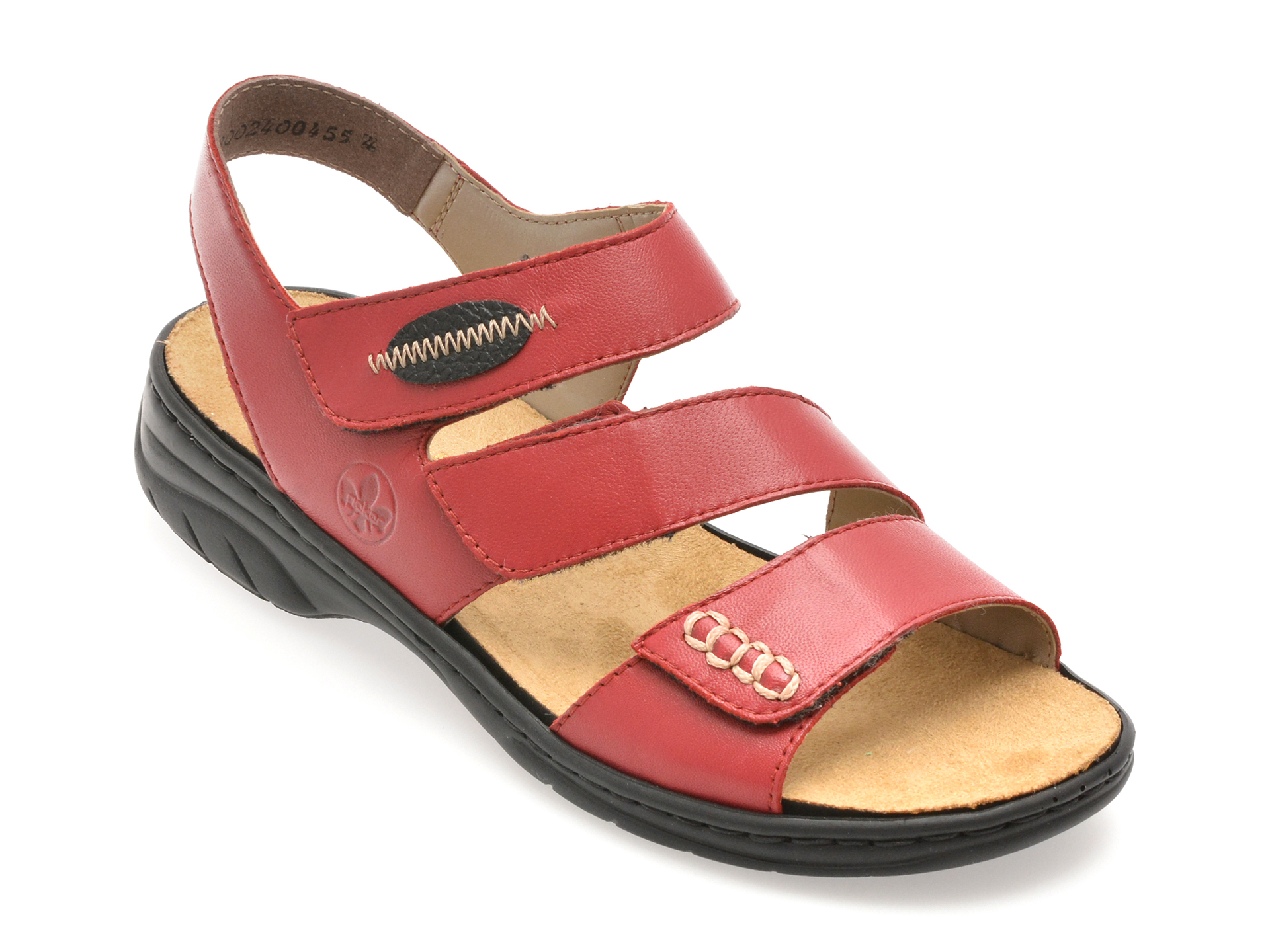 Sandale Rieker Rosii Confort | Piele Naturala